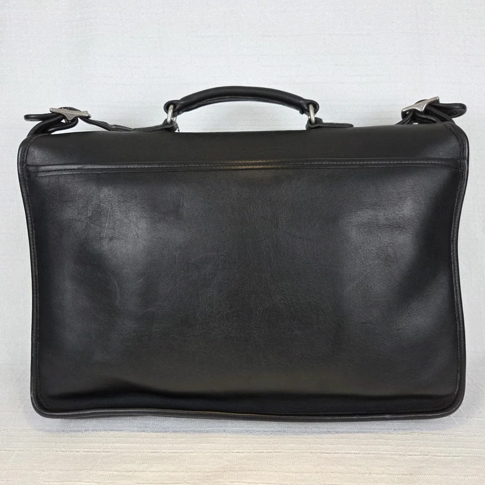 Coach Vintage Black Metropolitan Messenger Bag Leather Briefcase Authentic #5180